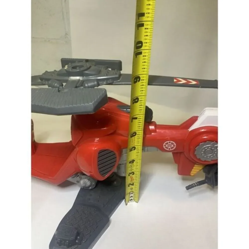Vintage 1998‎ Rescue Hero's Red Helicopter Toy Working Pull String